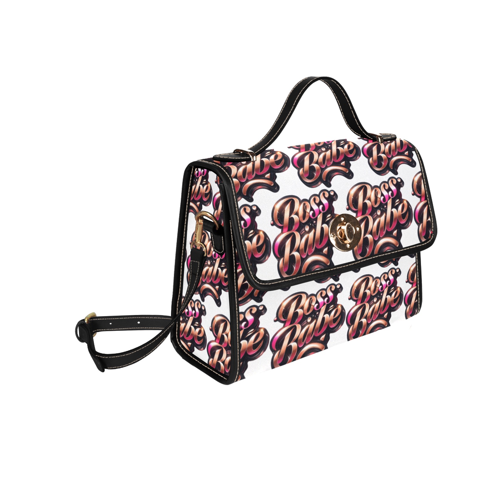 Boss Babe - Waterproof Canvas Bag-Black (All Over Print) (Model 1641)