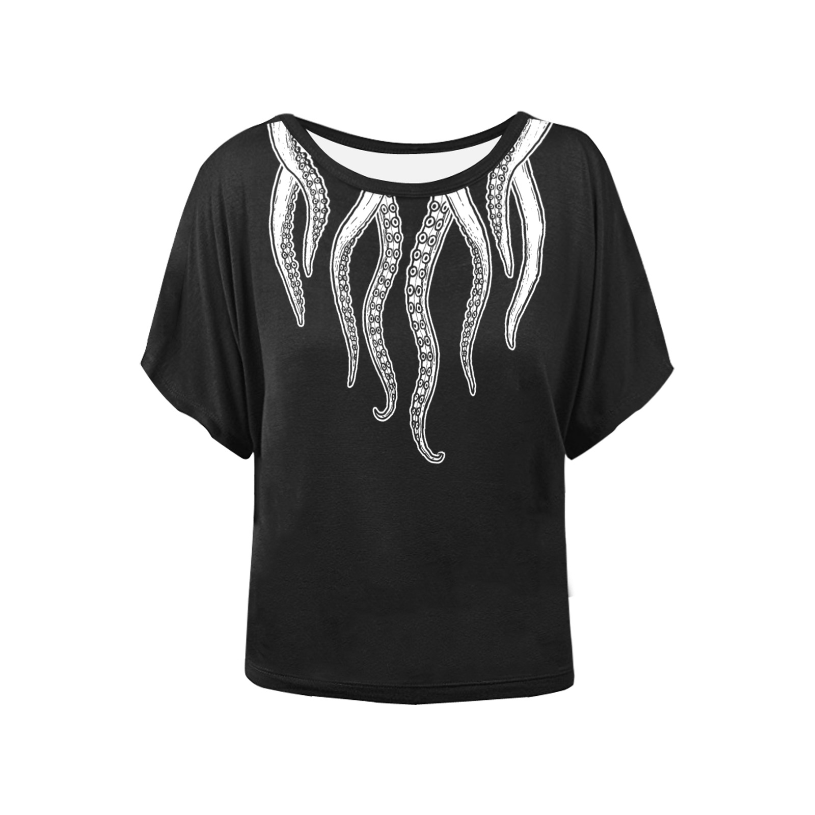 TENTACLES Women's Batwing-Sleeved Blouse T shirt (Model T44)