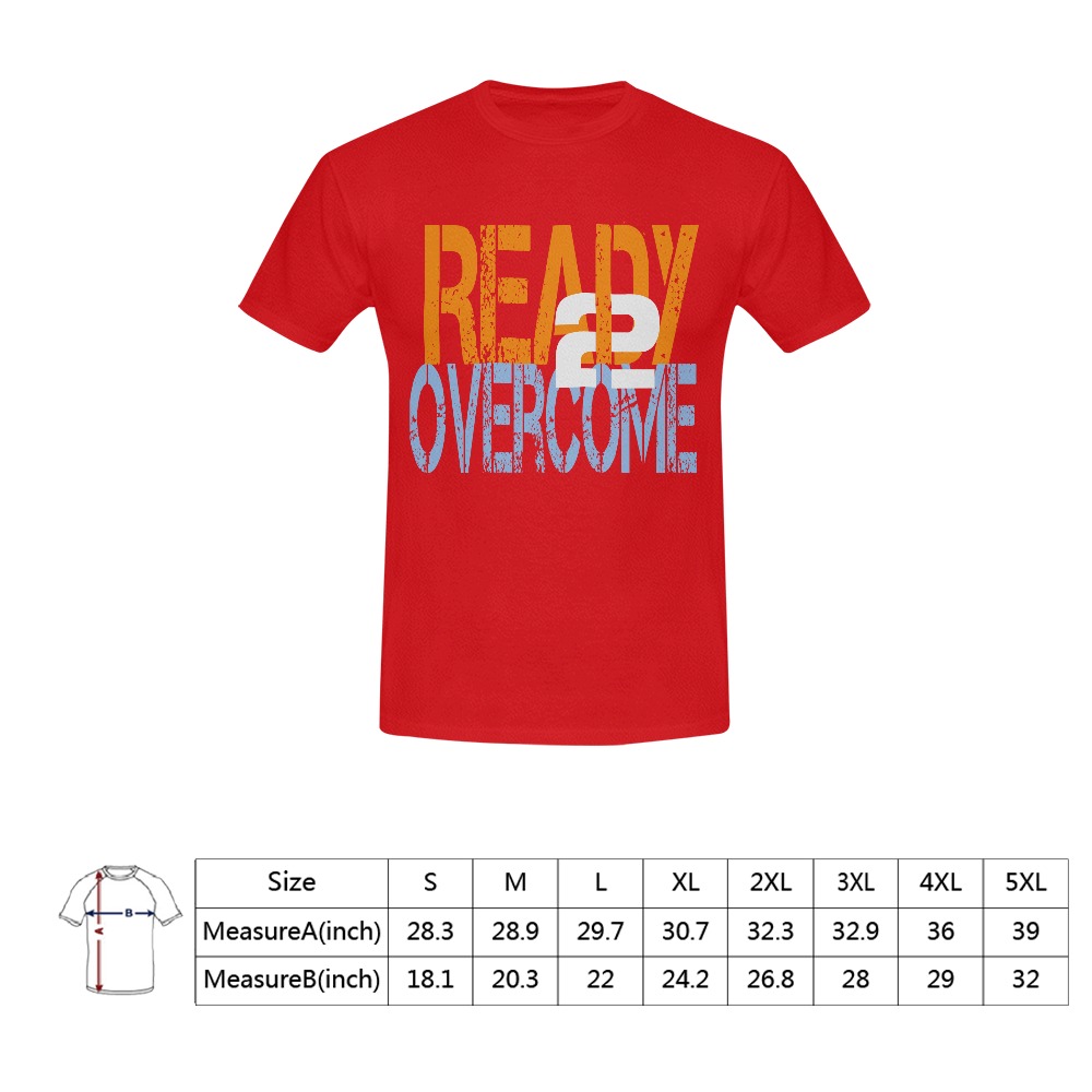 Ready 2 Overcome Red Tee Men's T-Shirt in USA Size (Front Printing Only)