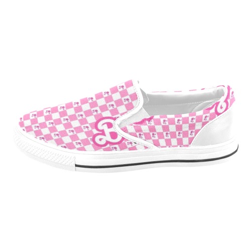 Bubblegum Pink Womans Slip on Sneakers Women's Unusual Slip-on Canvas Shoes (Model 019)