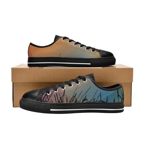Sunset Colorful Men's Classic Canvas Shoes (Model 018)