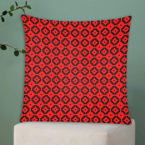 Red and Black Custom Zippered Pillow Cases 20"x20" (Two Sides)