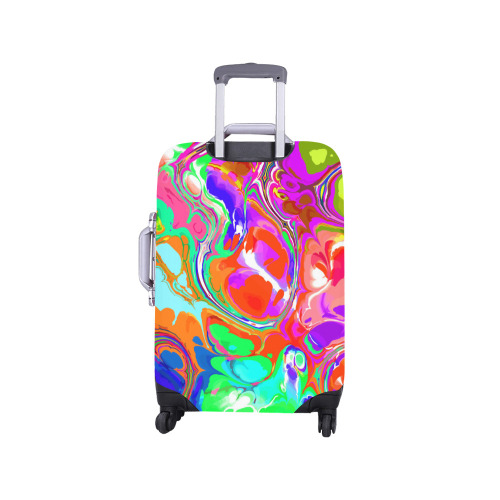 Psychedelic Abstract Marble Artistic Dynamic Paint Art Luggage Cover/Small 18"-21"