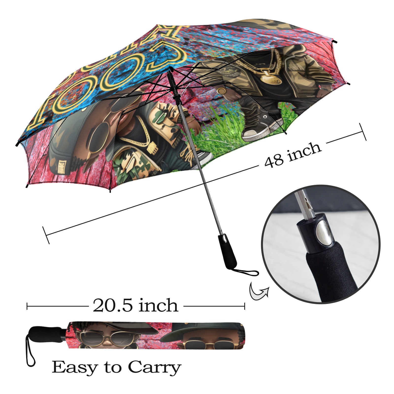 Cool Kids Umbrella Semi-Automatic Foldable Umbrella (Model U12)