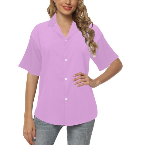 color plum All Over Print Hawaiian Shirt for Women (Model T58)