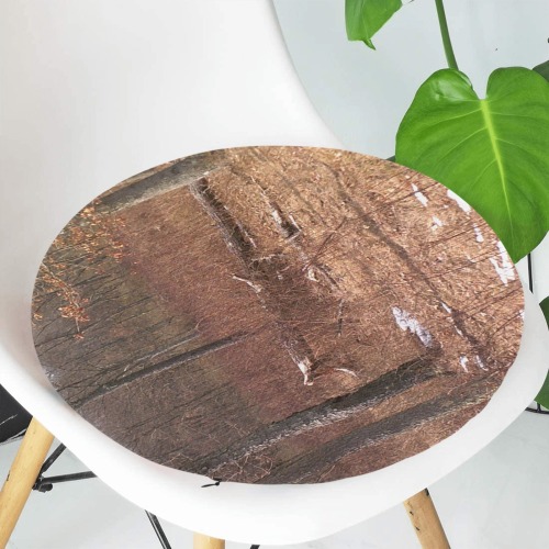 Falling tree in the woods Round Seat Cushion