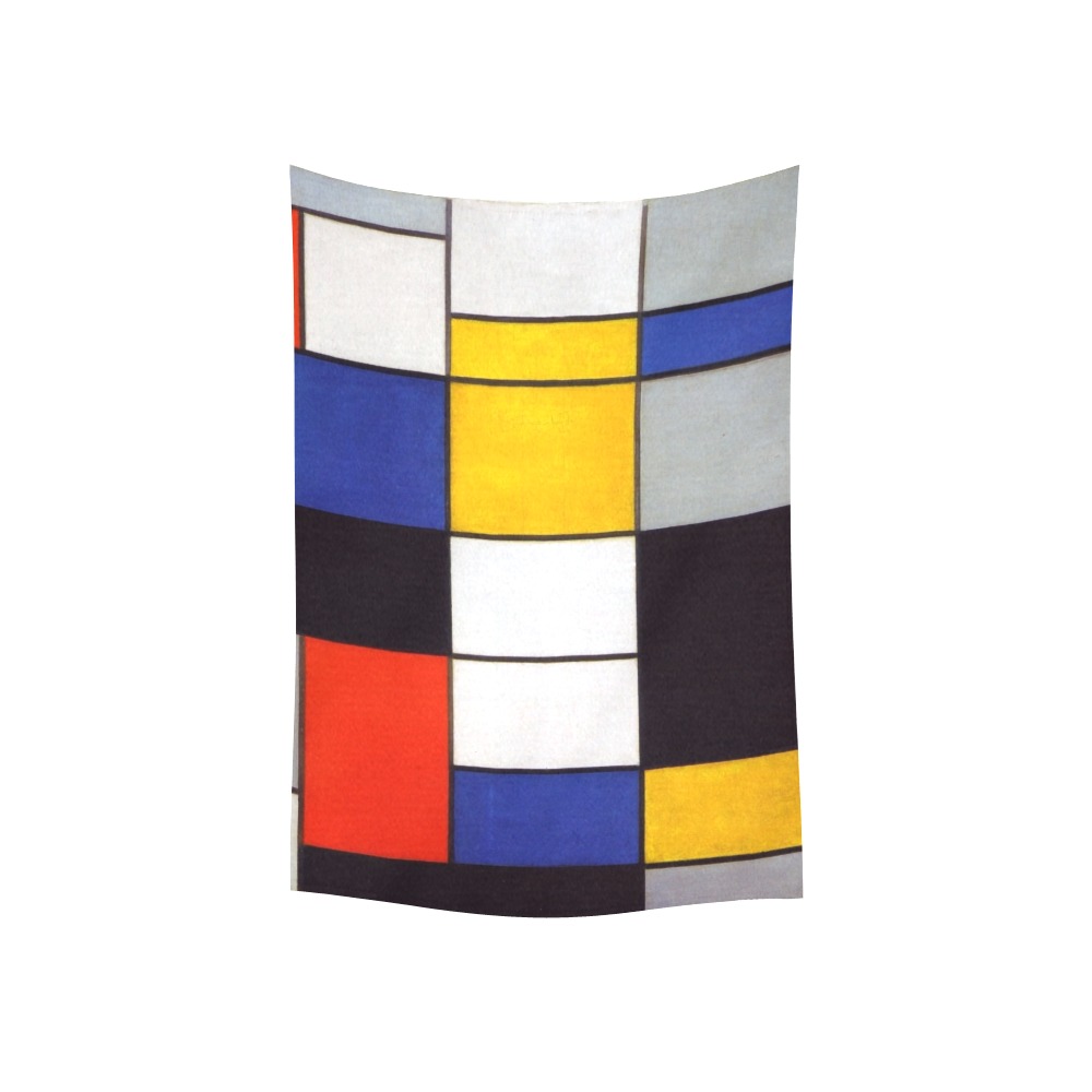 Composition A by Piet Mondrian Cotton Linen Wall Tapestry 40"x 60"