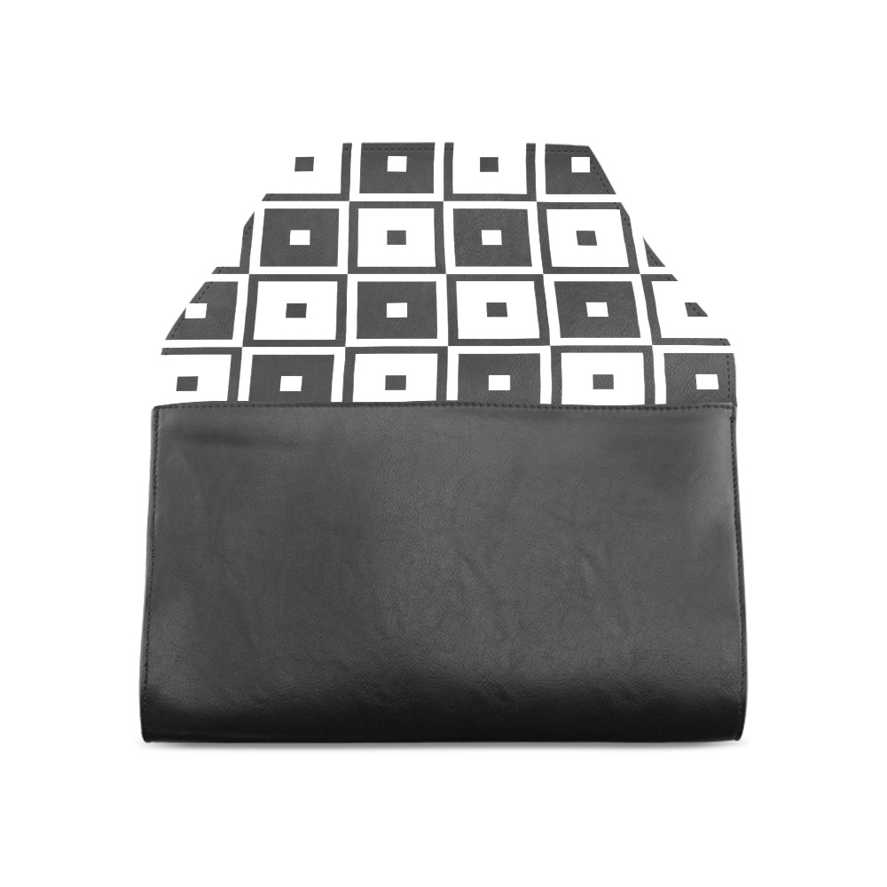 Black and White Tapestry Fabric .jpg Clutch Bag (Model 1630)