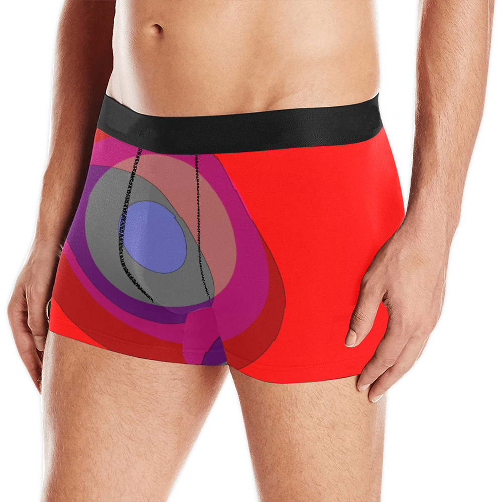 Red Abstract 714 Men's Boxer Briefs with Merged Design (Model  L10)