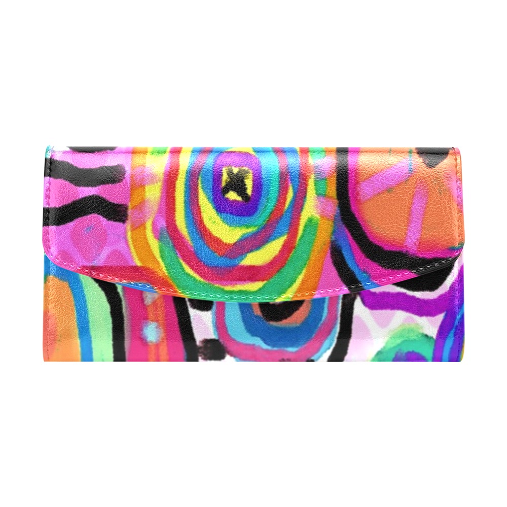 Unique Abstract Art Clutch Purse Women's Flap Wallet (Model 1707)