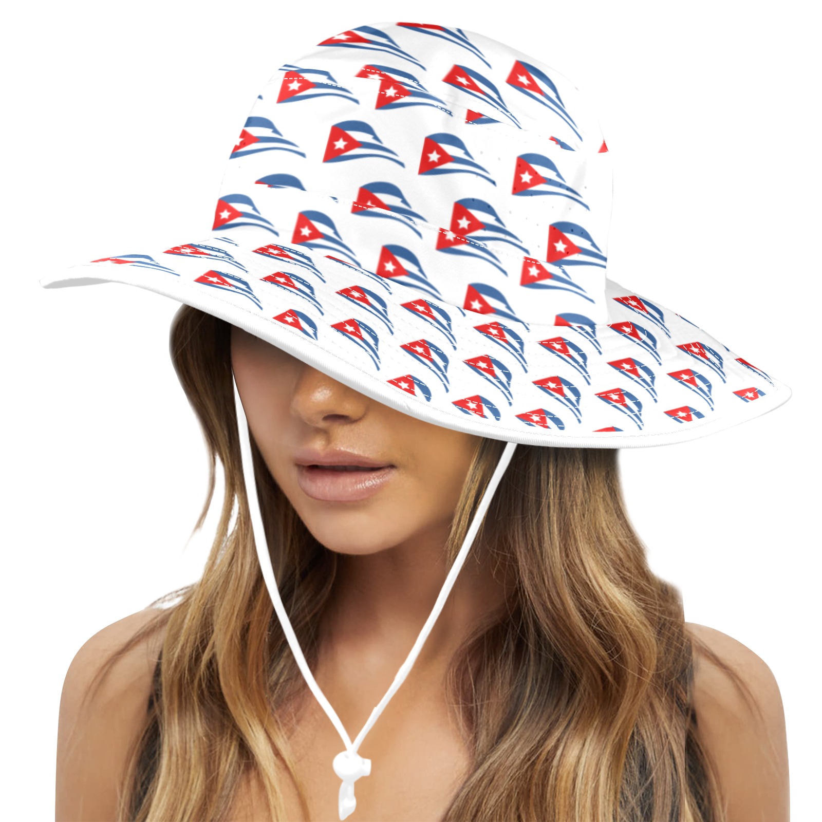 Cuban Flapping Flags Wide Brim Bucket Hat