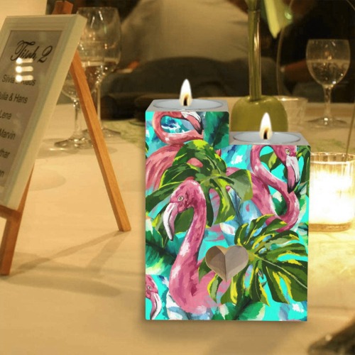 flamingo Wooden Candle Holder (Without Candle)