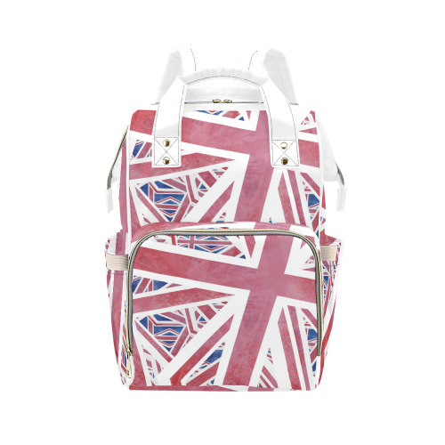 Abstract Union Jack British Flag Collage Multi-Function Diaper Backpack/Diaper Bag (Model 1688)