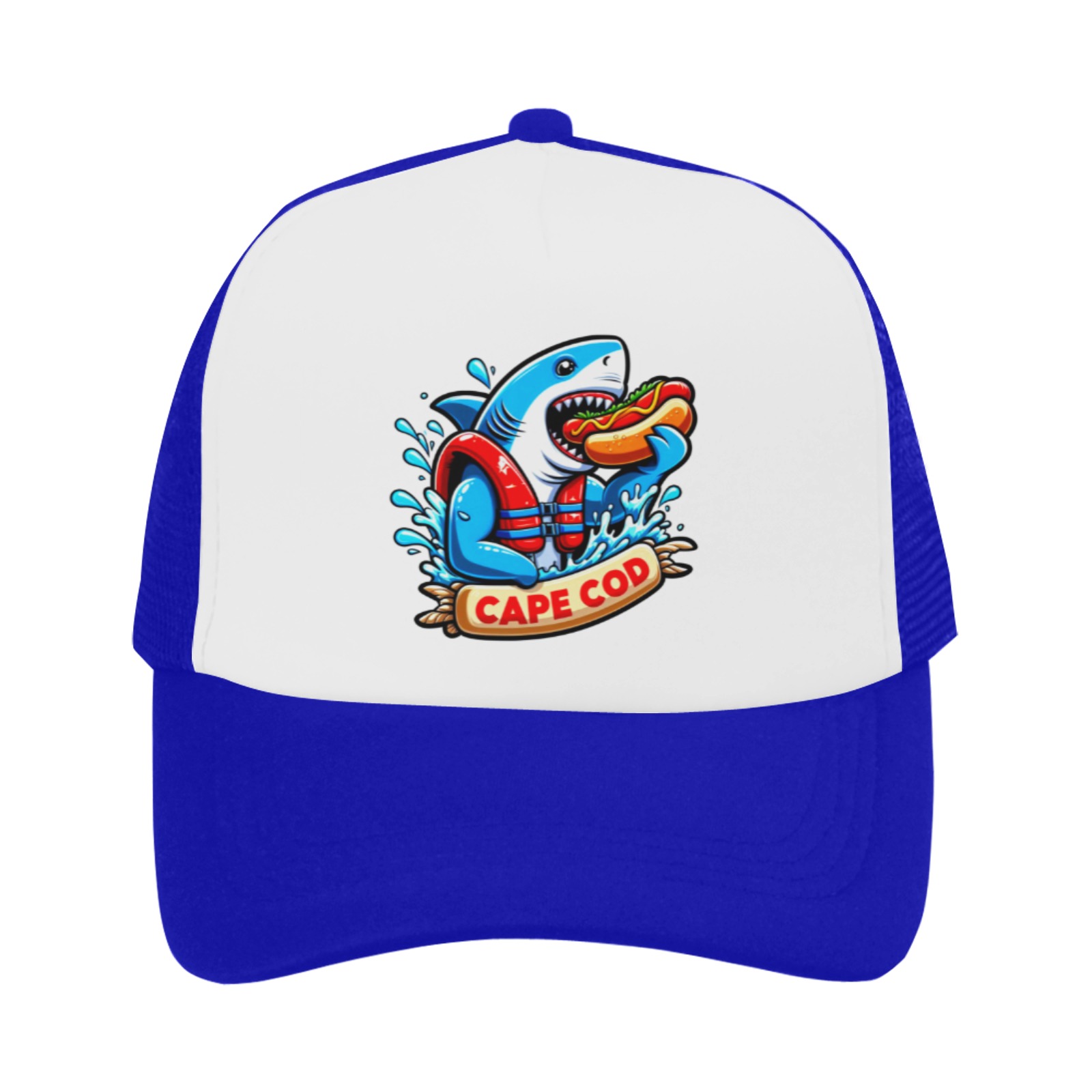 CAPE COD-GREAT WHITE EATING HOT DOG 2 Trucker Hat