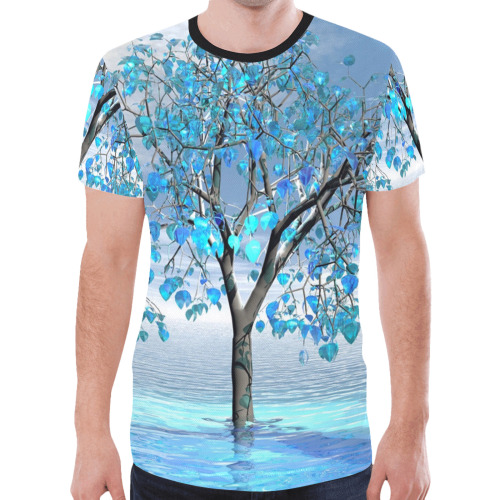 Crystal BlueTree New All Over Print T-shirt for Men (Model T45)