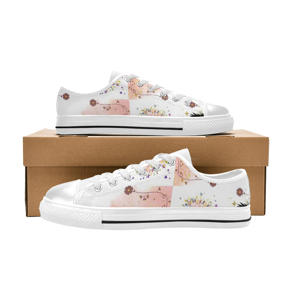 Harlequin and Crow Magical Garden Fairy Tale Fantasy Design Women's Classic Canvas Shoes (Model 018)