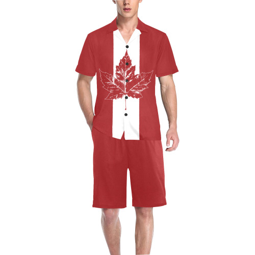 Cool Canada Pajama Set Men's V-Neck Short Pajama Set