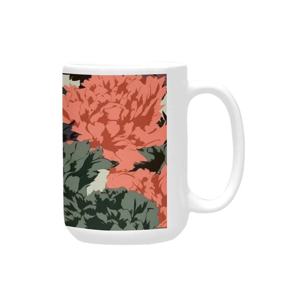 Modern botanical camouflage Custom Ceramic Mug (15OZ)