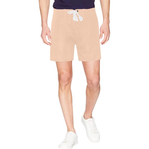 color apricot Men's Mid-Length Beach Shorts (Model L47)