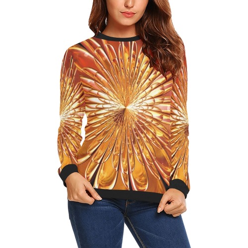 Fractal flower All Over Print Crewneck Sweatshirt for Women (Model H18)