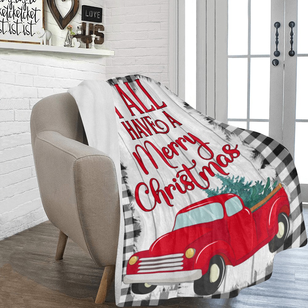 KingSizethrowYallMerryChristmas Ultra-Soft Micro Fleece Blanket 60"x80"