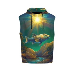 Celestial Swim All Over Print Sleeveless Hoodie for Women (Model H15)