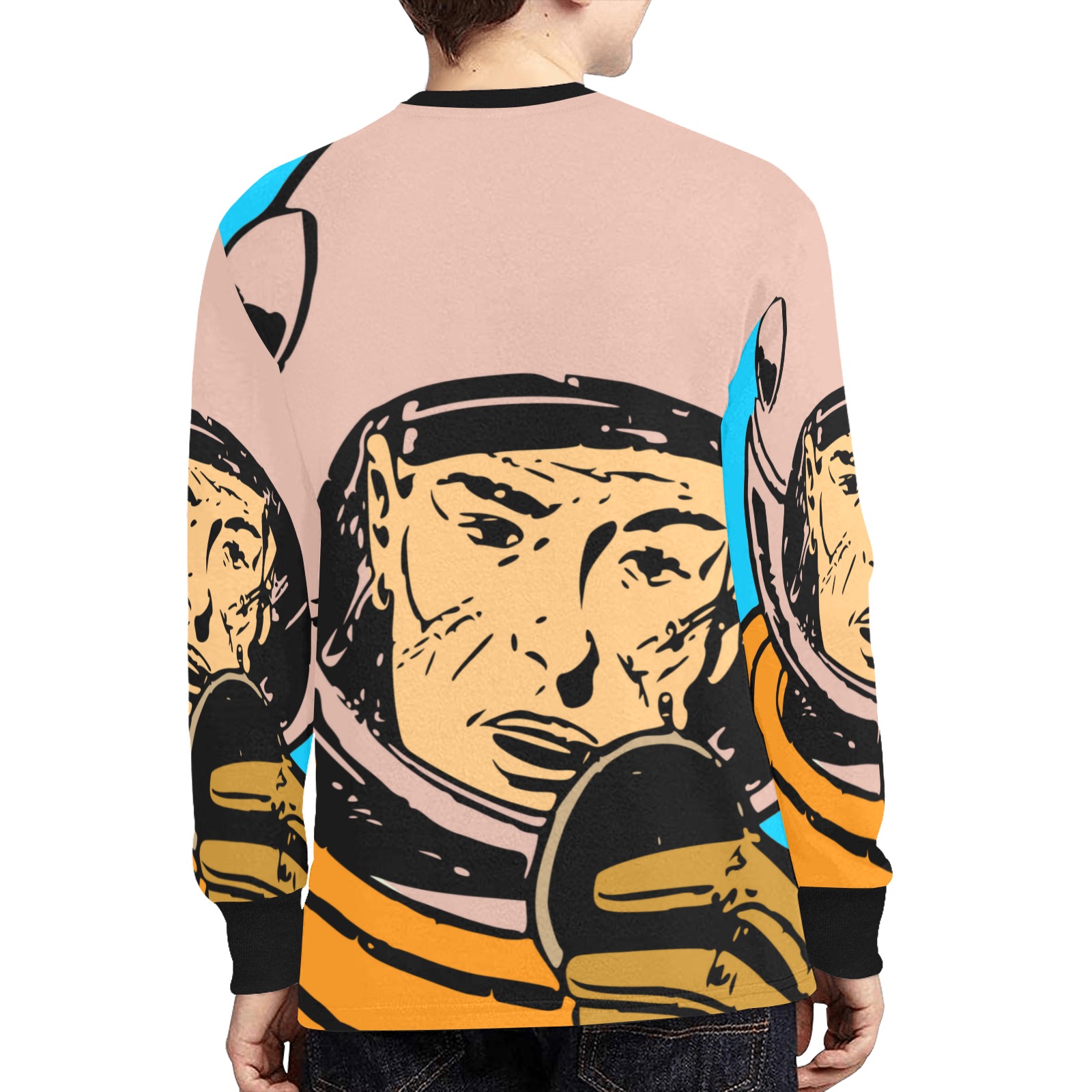astronaut Kids' Rib Cuff Long Sleeve T-shirt (Model T64)