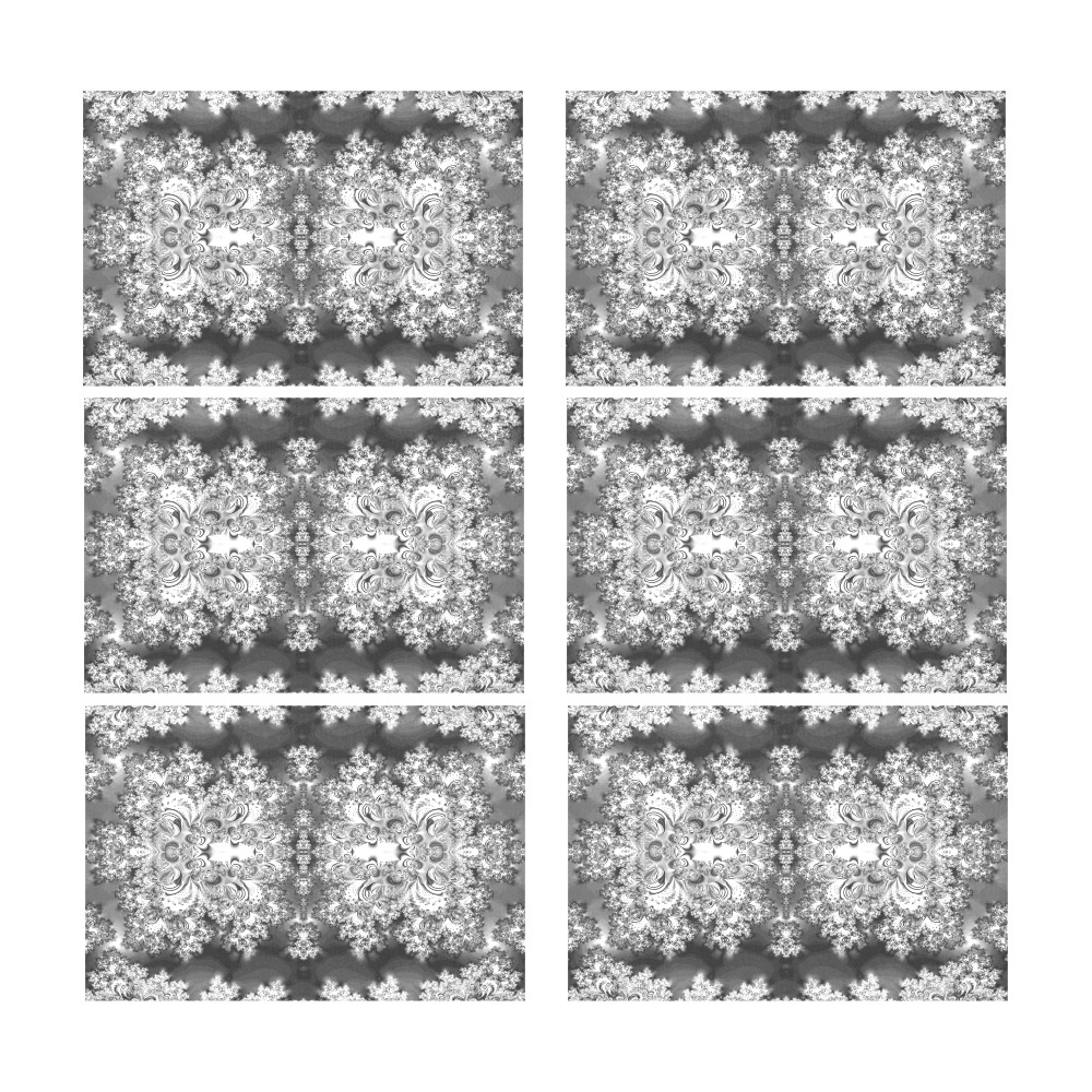 Silver Linings Frost Fractal Placemat 12’’ x 18’’ (Set of 6)