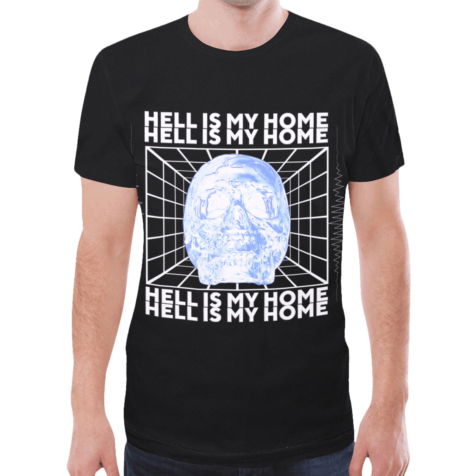 HELL IS MY HOME Skull design New All Over Print T-shirt for Men (Model T45)