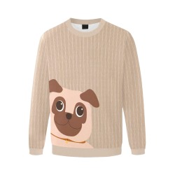Fun Pug Sweatshirt Men's Oversized Fleece Crew Sweatshirt (Model H18)