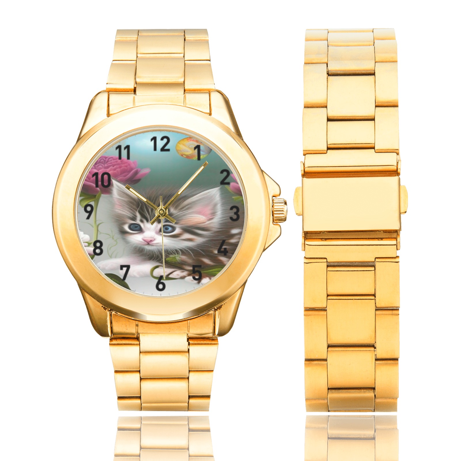 Cute Kittens 4 Custom Gilt Watch(Model 101)