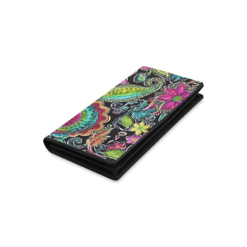 Paisley #2 Women's Leather Wallet (Model 1611)