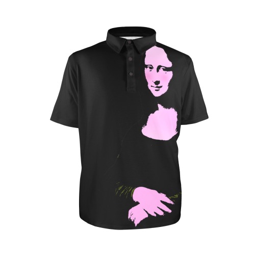 Mona Lisa Pop Art Style Men's All Over Print Polo Shirt (Model T55)