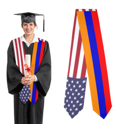Armenian USA Flag Graduation Stole
