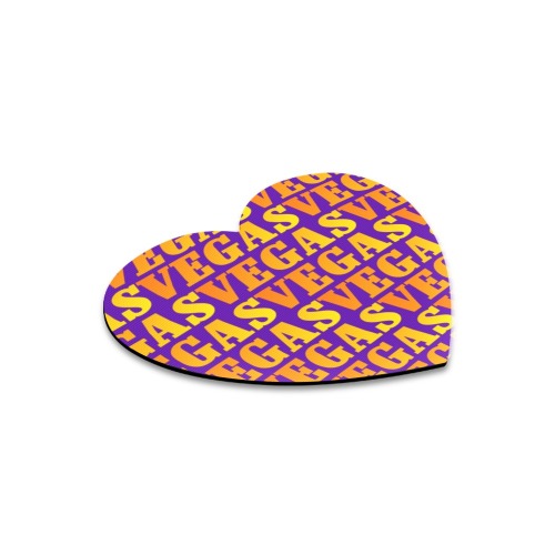 Golden VEGAS Pattern - Purple Heart-shaped Mousepad