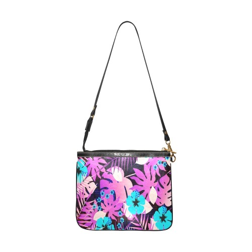 GROOVY FUNK THING FLORAL PURPLE Small Shoulder Bag (Model 1710)