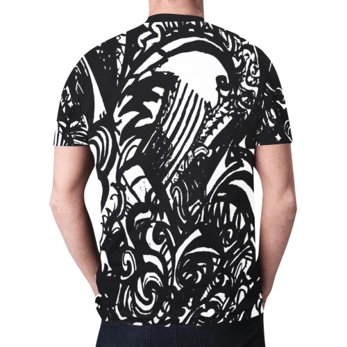 Black and White Graffiti New All Over Print T-shirt for Men (Model T45)