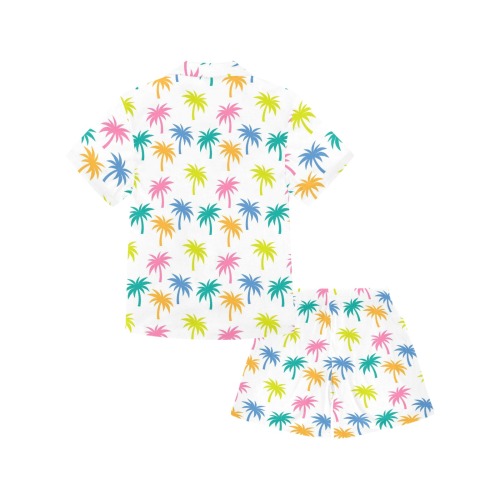 Little Palm Trees Big Girls' V-Neck Short Pajama Set