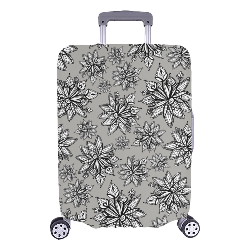 Creekside Floret pattern grey Luggage Cover/Large 26"-28"