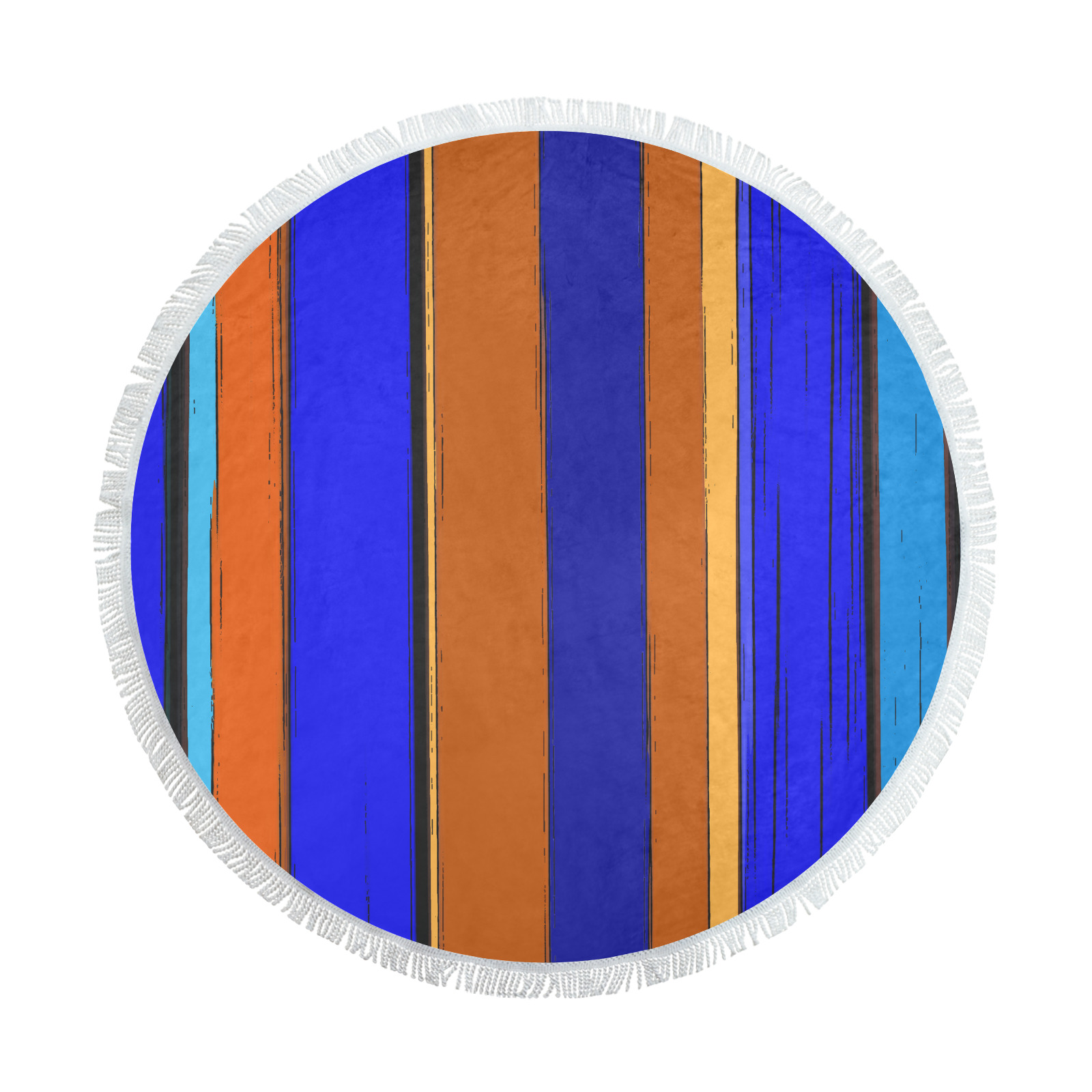 Abstract Blue And Orange 930 Circular Beach Shawl Towel 59"x 59"