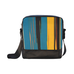 Black Turquoise And Orange Go! Abstract Art Crossbody Nylon Bags (Model 1633)