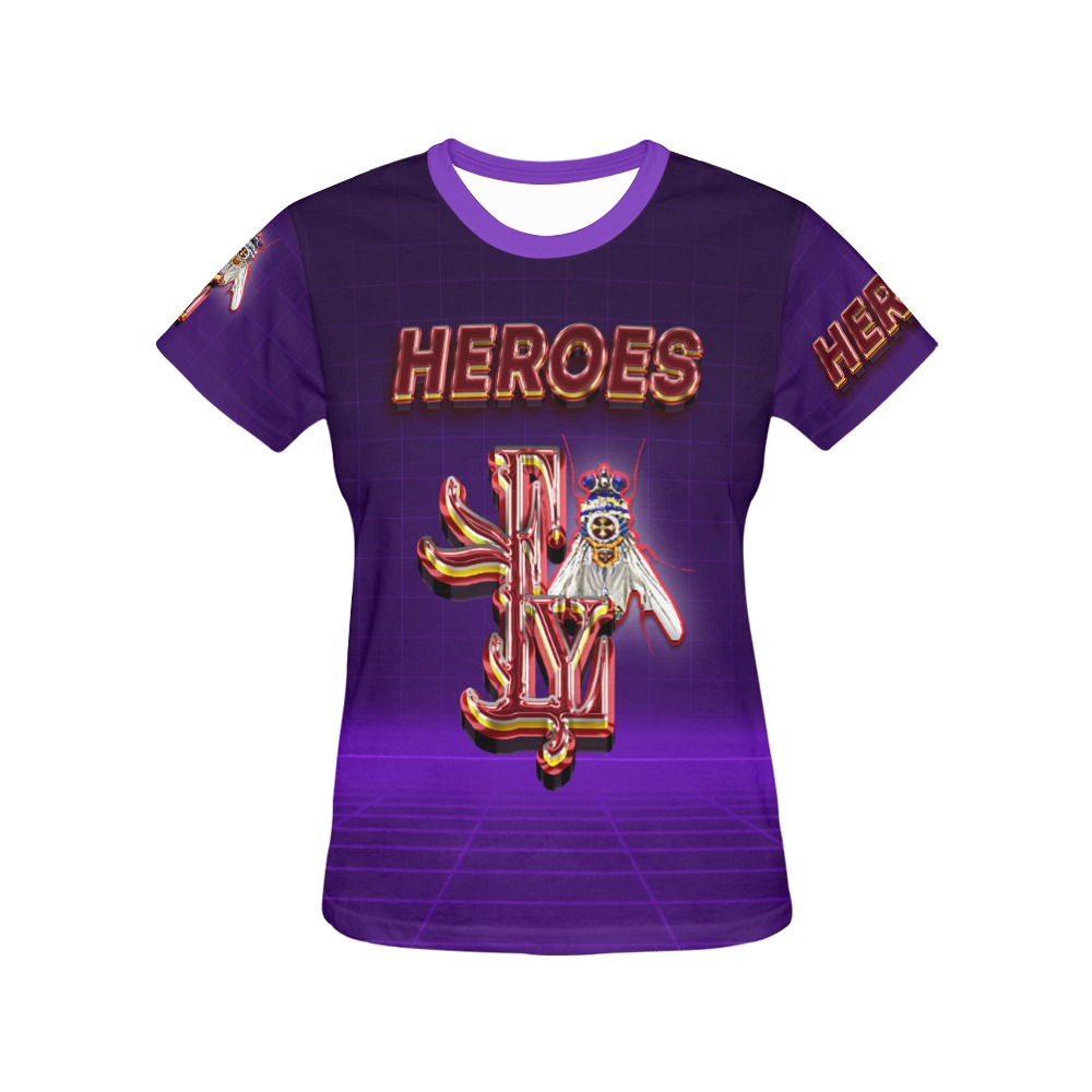 Heroes Collectable Fly All Over Print T-Shirt for Women (USA Size) (Model T40)