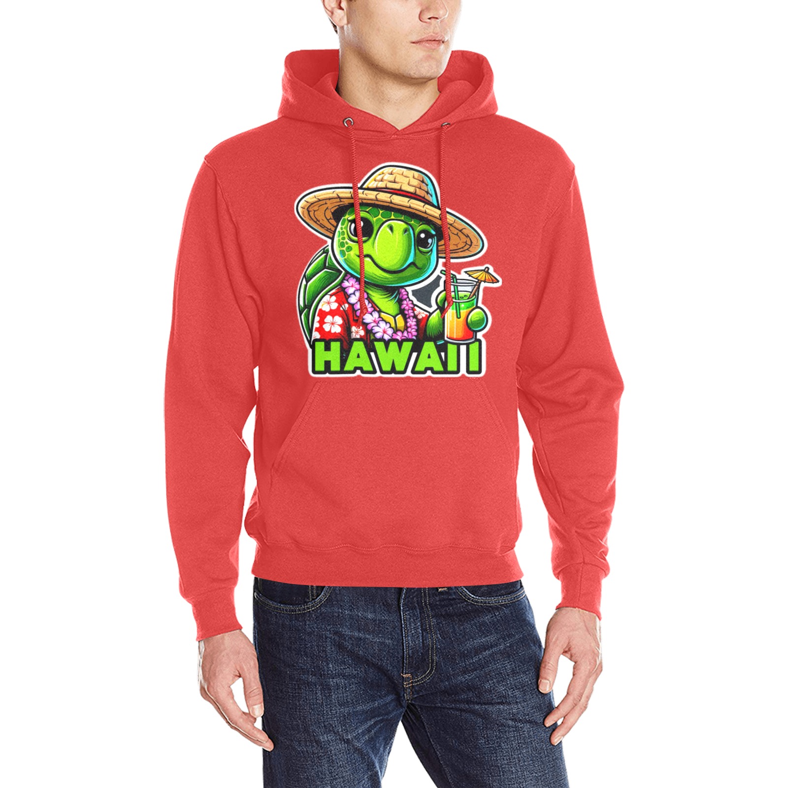 GREEN SEA TURTLE-HAWAII 3 Oceanus Hoodie Sweatshirt (Model H03)