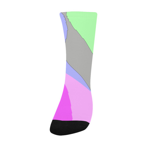 Abstract 703 - Retro Groovy Pink And Green Custom Socks for Kids