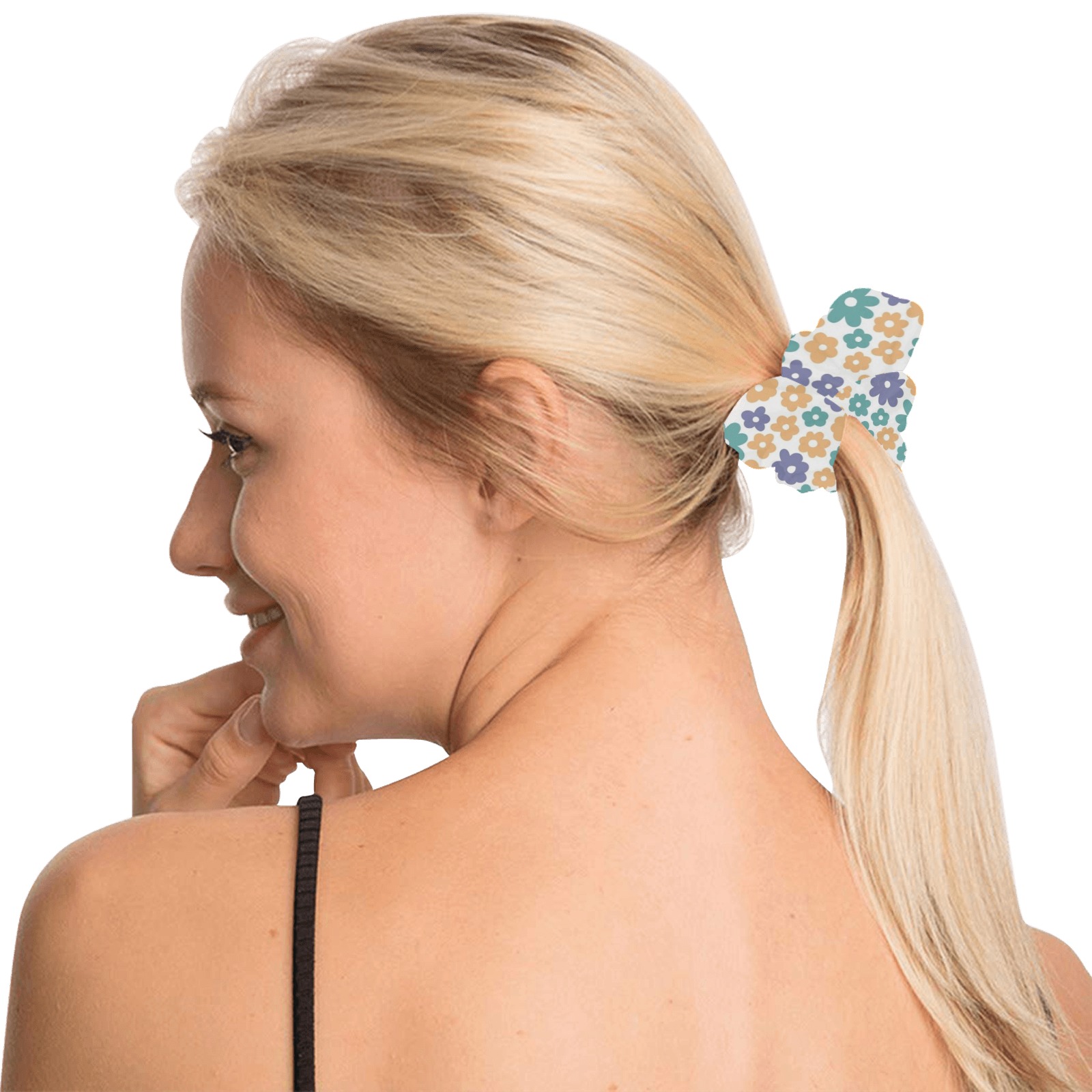 Tiny Ditsy Flowers All Over Print Hair Scrunchie