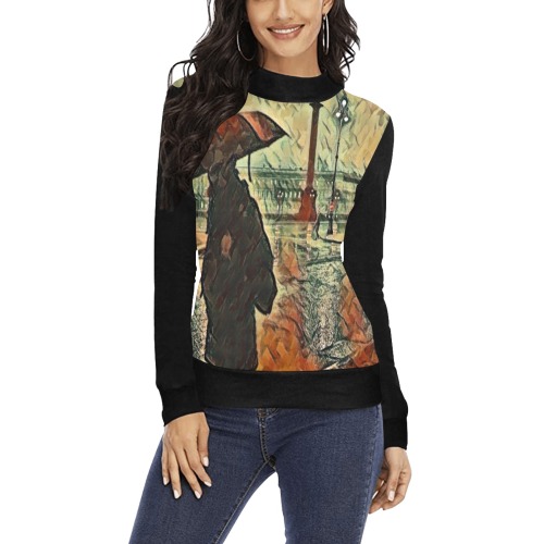 thdy7 Women's All Over Print Mock Neck Sweatshirt (Model H43)