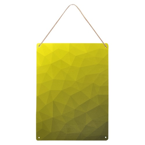 Yellow gradient geometric mesh pattern Metal Tin Sign 12"x16"