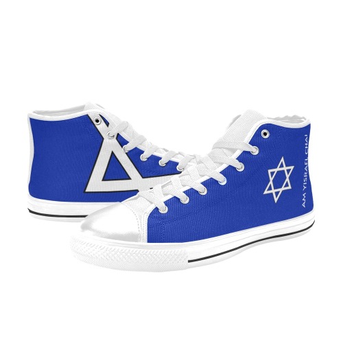 AM YISRAEL CHAI SNEAKERS Women's Classic High Top Canvas Shoes (Model 017)