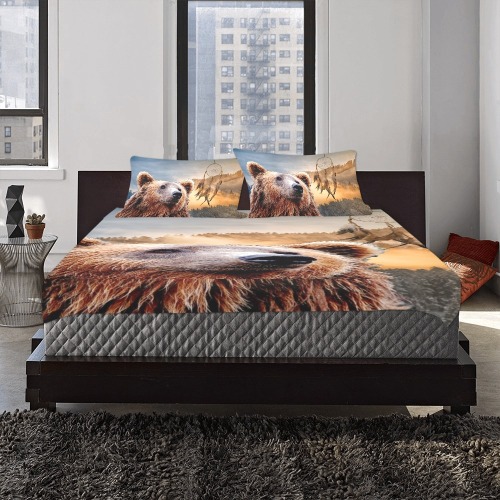 Brown Bear and Dream Catcher 3-Piece Bedding Set