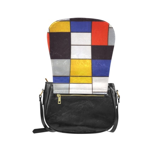 Composition A by Piet Mondrian Classic Saddle Bag/Small (Model 1648)